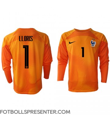 Frankrike Hugo Lloris #1 Målvakt Hemma Matchtröja VM 2022 Långärmad